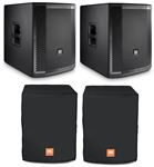 JBL PRX815XLFW 1500 Watt 15in Powered Subwoofer Pair With Covers